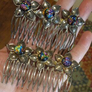 Dichroic Glass Hair Combs